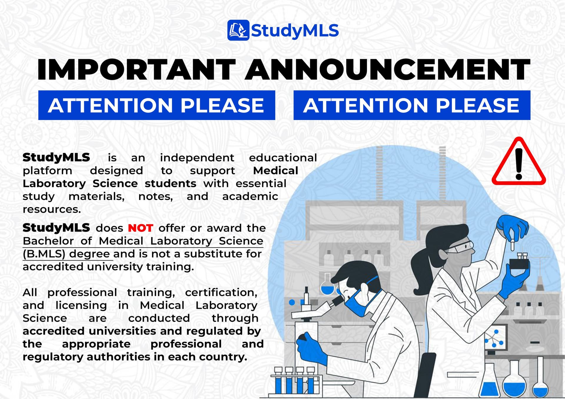 StudyMLS Is Not a Degree-Awarding Institution