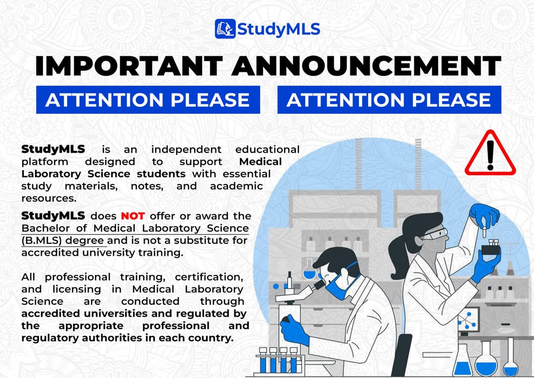 Mls Program Lab StudyMLS - Medical Laboratory Science Learning Resource